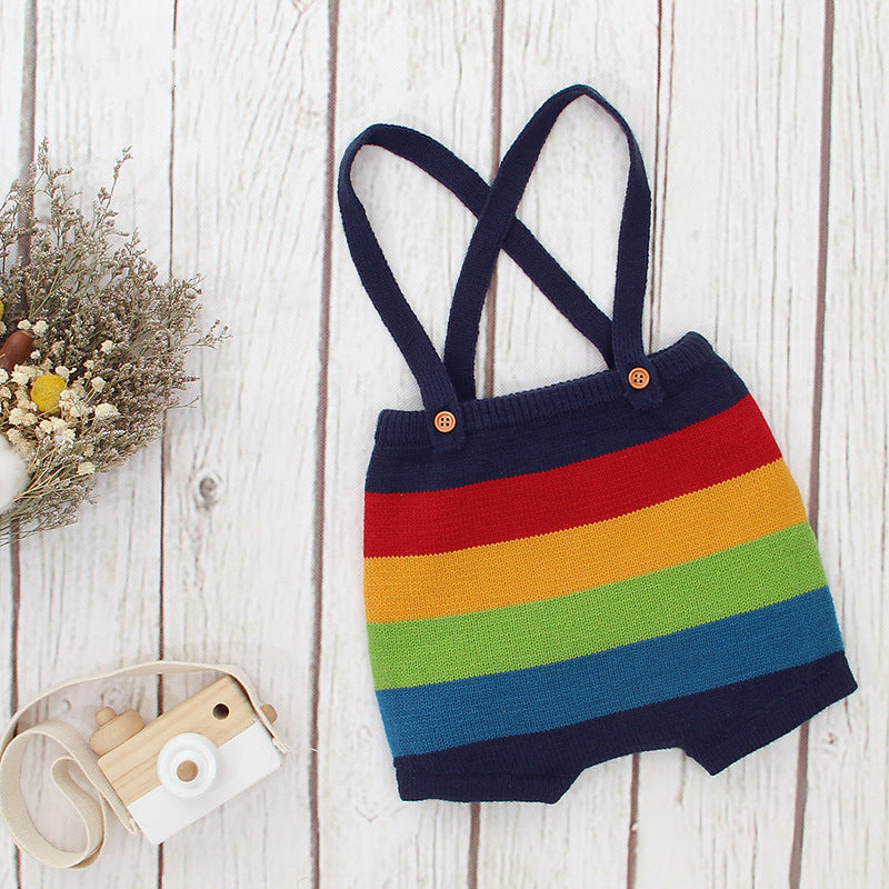 Baby Girl Knitted Rainbow Romper