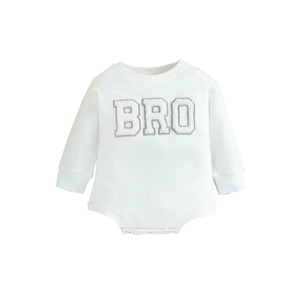 Baby Letter-Print Long-Sleeve Romper