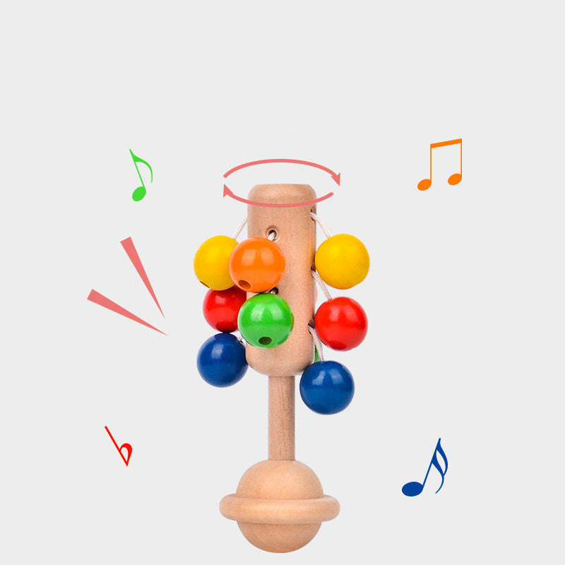 Wooden Rainbow Handbell Rattle