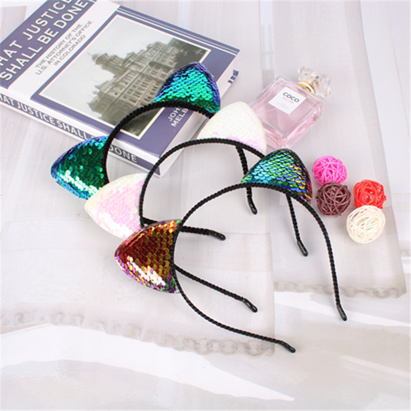 Kids' Sequined Cat-Ear Headband