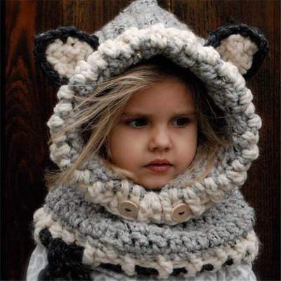 Baby Bear Hooded Scarf Hat