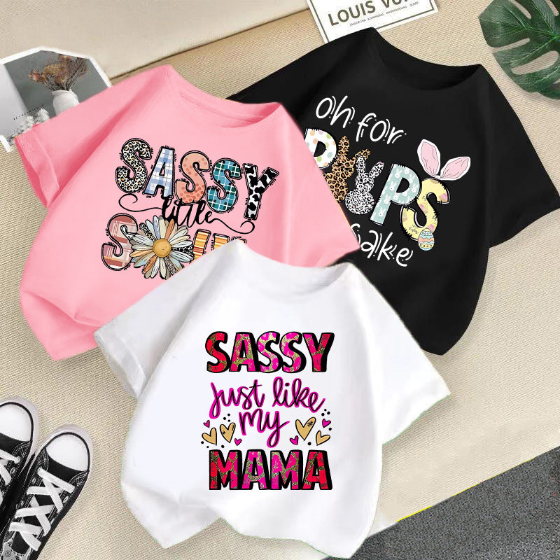 Girls' Round-Neck Print T-Shirt