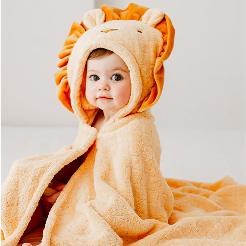 Coral Fleece Animal Bath Towel