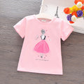 Girls' Cartoon Short-Sleeve Cotton Tee