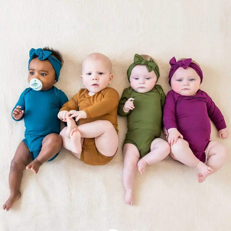 Baby Bamboo-Fiber Long-Sleeve Romper