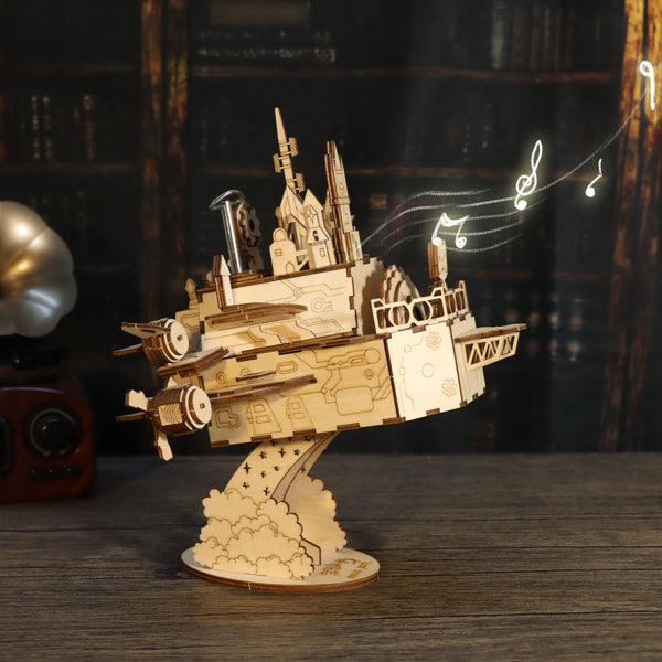 MUSIC PARK 3D Wooden Puzzles Music Box Kits You Are My Sunshine Castle Building Model DIY Crafts Birthday Gift For Women