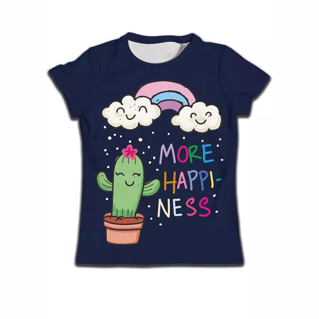 Boys' Cat-Print Casual Tee