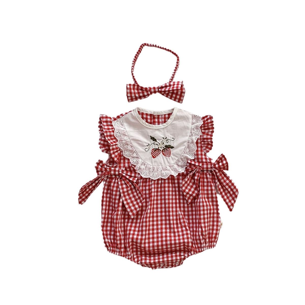 Baby Girl Lace Romper with Headband