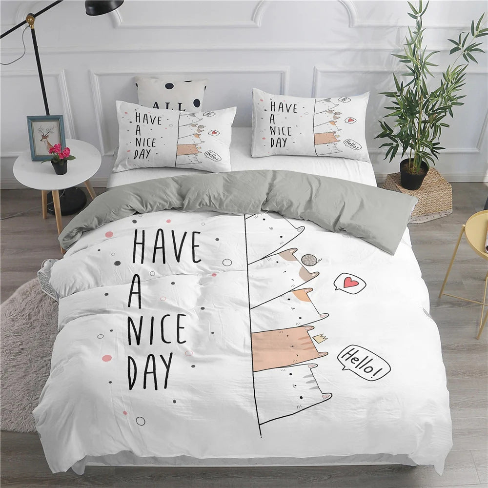 Kitten Cartoon Duvet Set