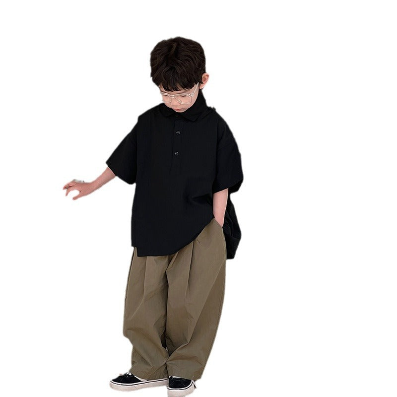 Boys' White Short-Sleeve Shirt