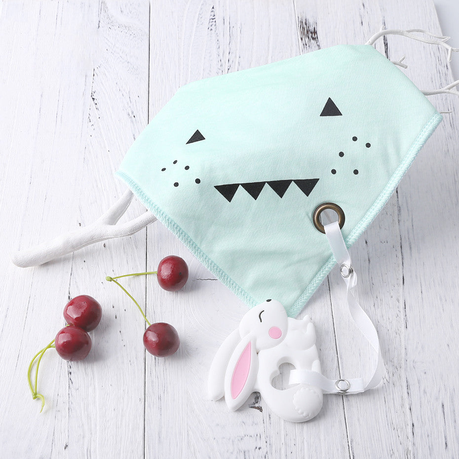 Plush Bib with Silicone Teether