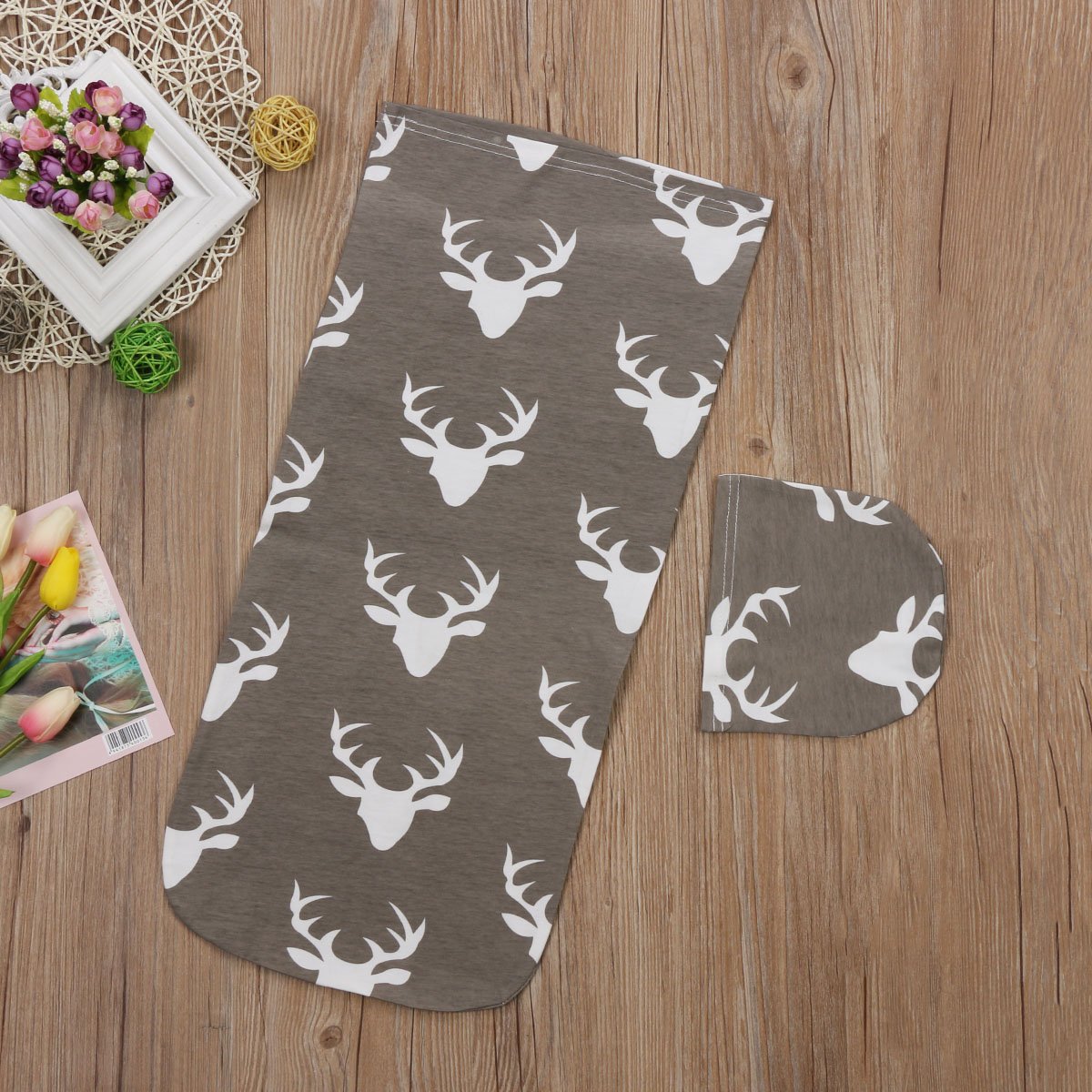 Deer Swaddle Blanket & Hat Set