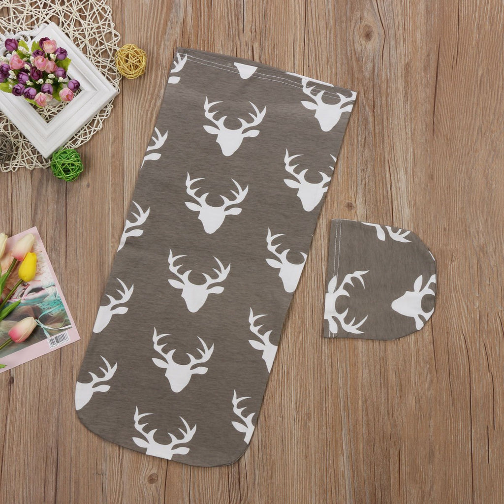 Deer Swaddle Blanket & Hat Set
