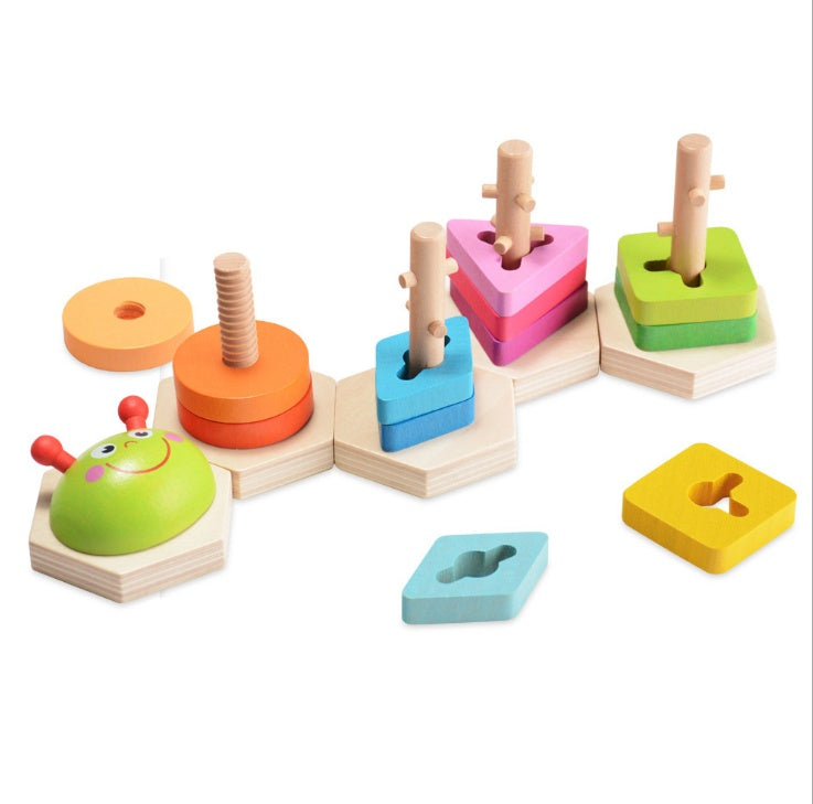 Beech Wood Shape-Sorting Stacking Puzzle