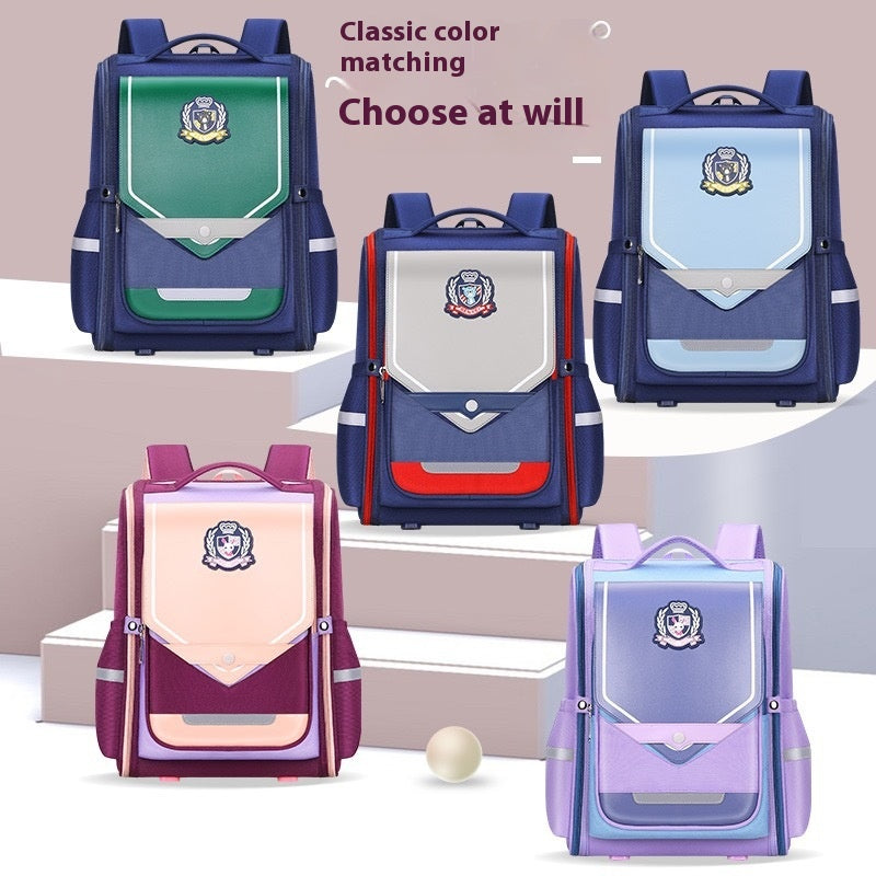 Kids' Plaid Spine-Protect Backpack