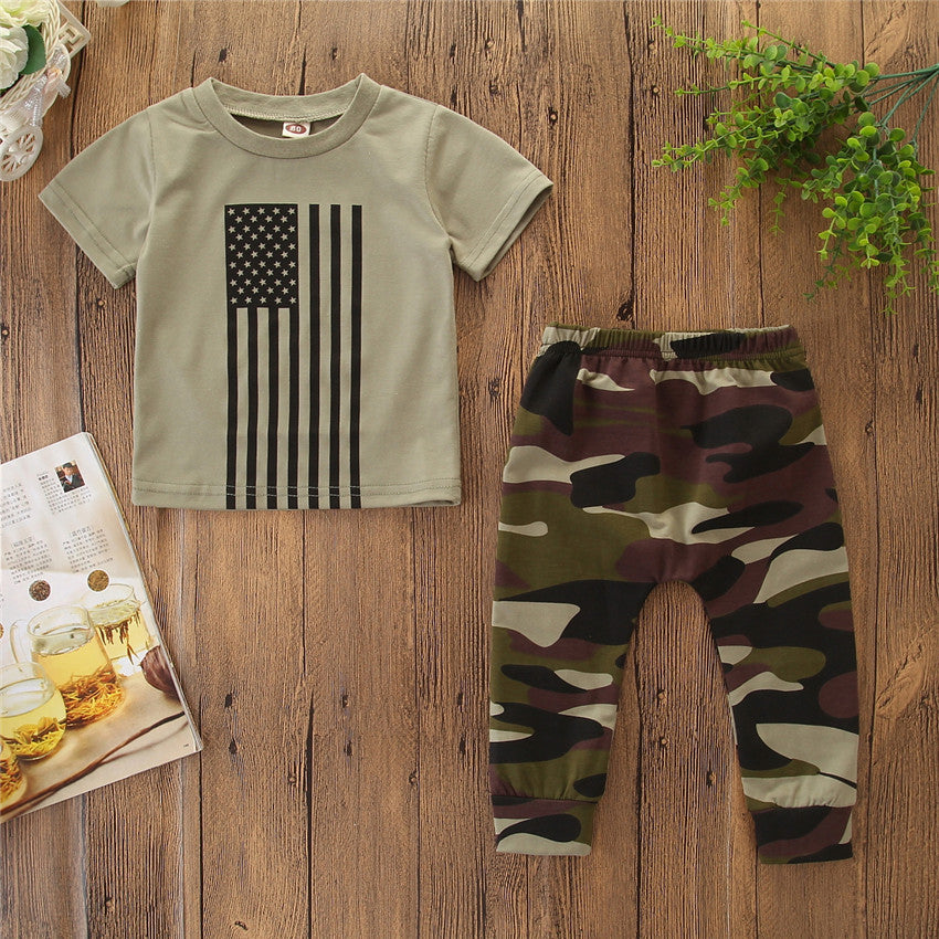 Boys' Camo Summer Top & Shorts Set