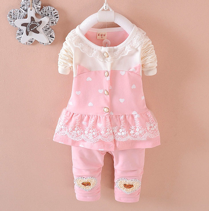 Baby Girls' Cardigan & Pants Tracksuit Set
