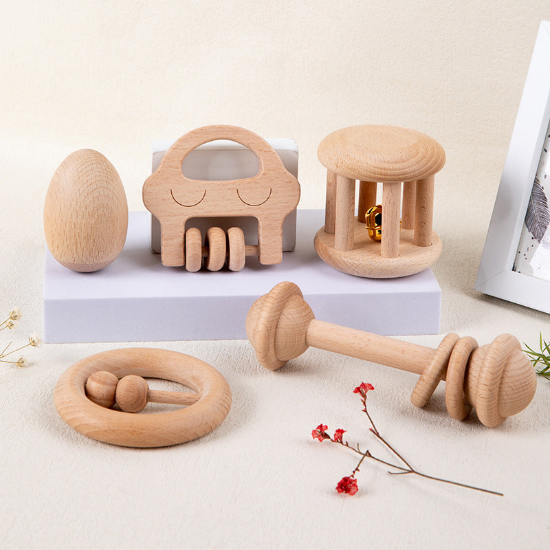 Wooden Bell Hand Rattle