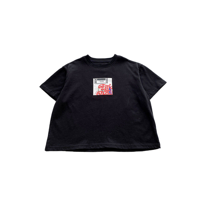 Boys' Letter-Print Short-Sleeve Top