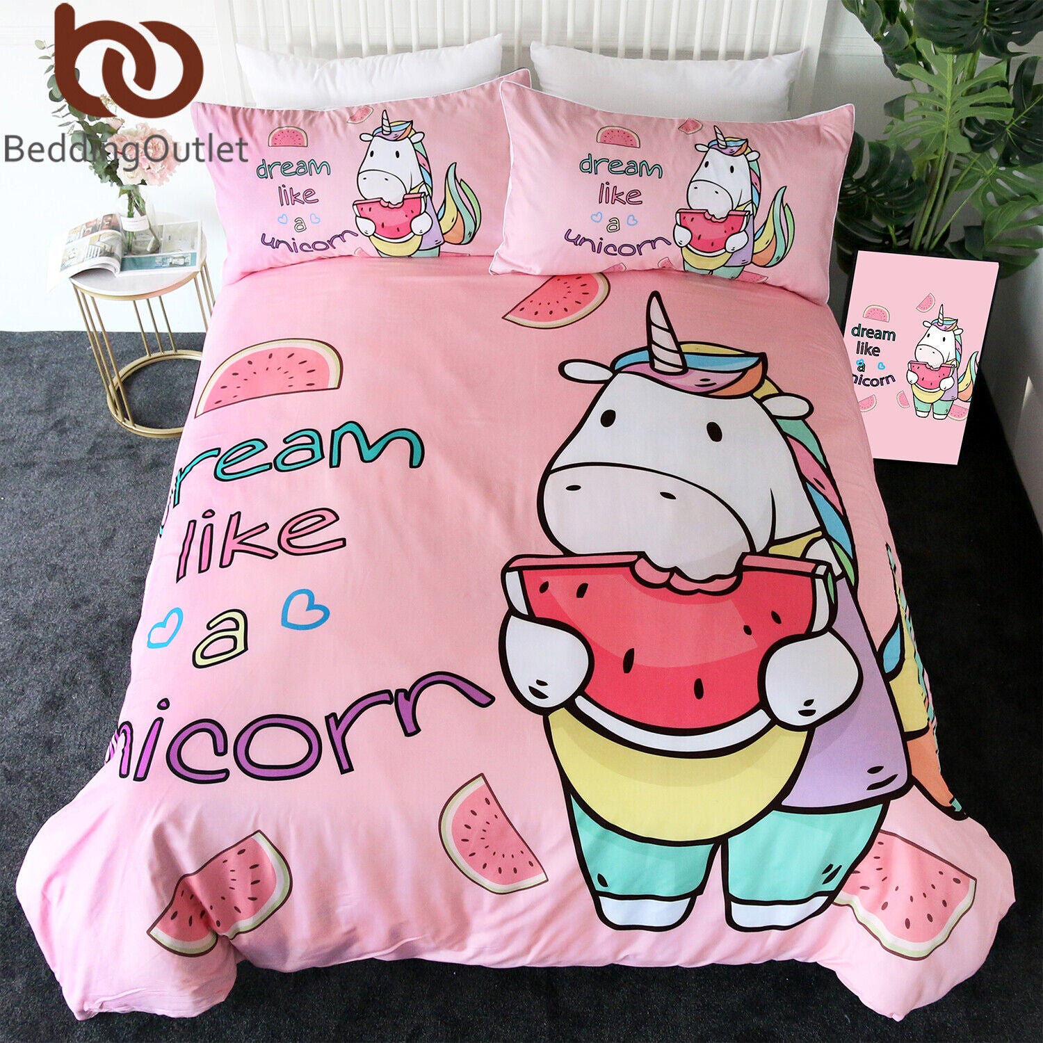 3pieces Watermelon Duvet Cover Set For Comforter Bedding Queen Size