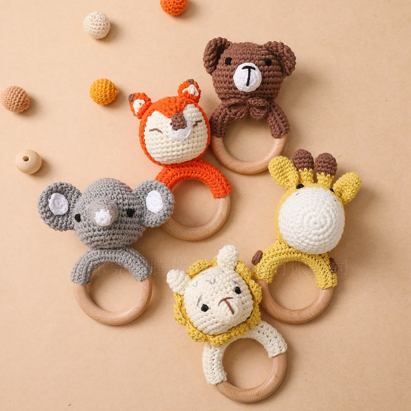 Knitted Animal Soothing Rattle