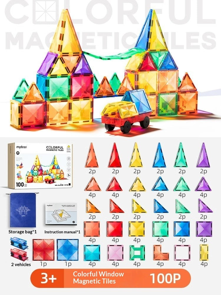 Magnetic Tiles & Pipe Track Set (100-Piece)