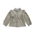 Girls' Floral Ruffle-Collar Blouse