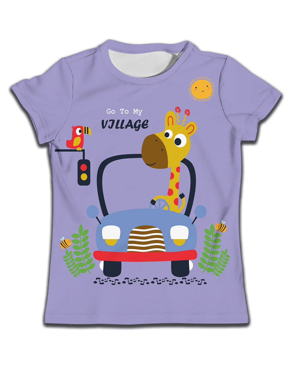 Boys' Cat-Print Casual Tee