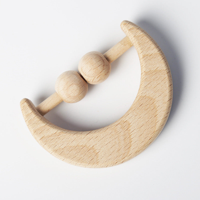 Moon Beech Wood Rattle Teether