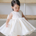 Girls' White Mesh Flower Girl Dress