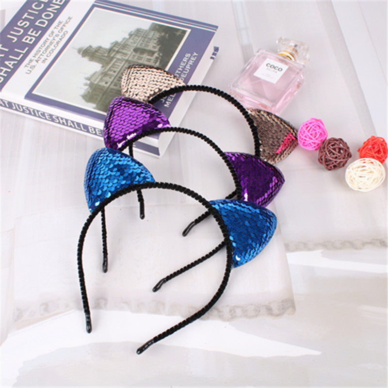 Kids' Sequined Cat-Ear Headband