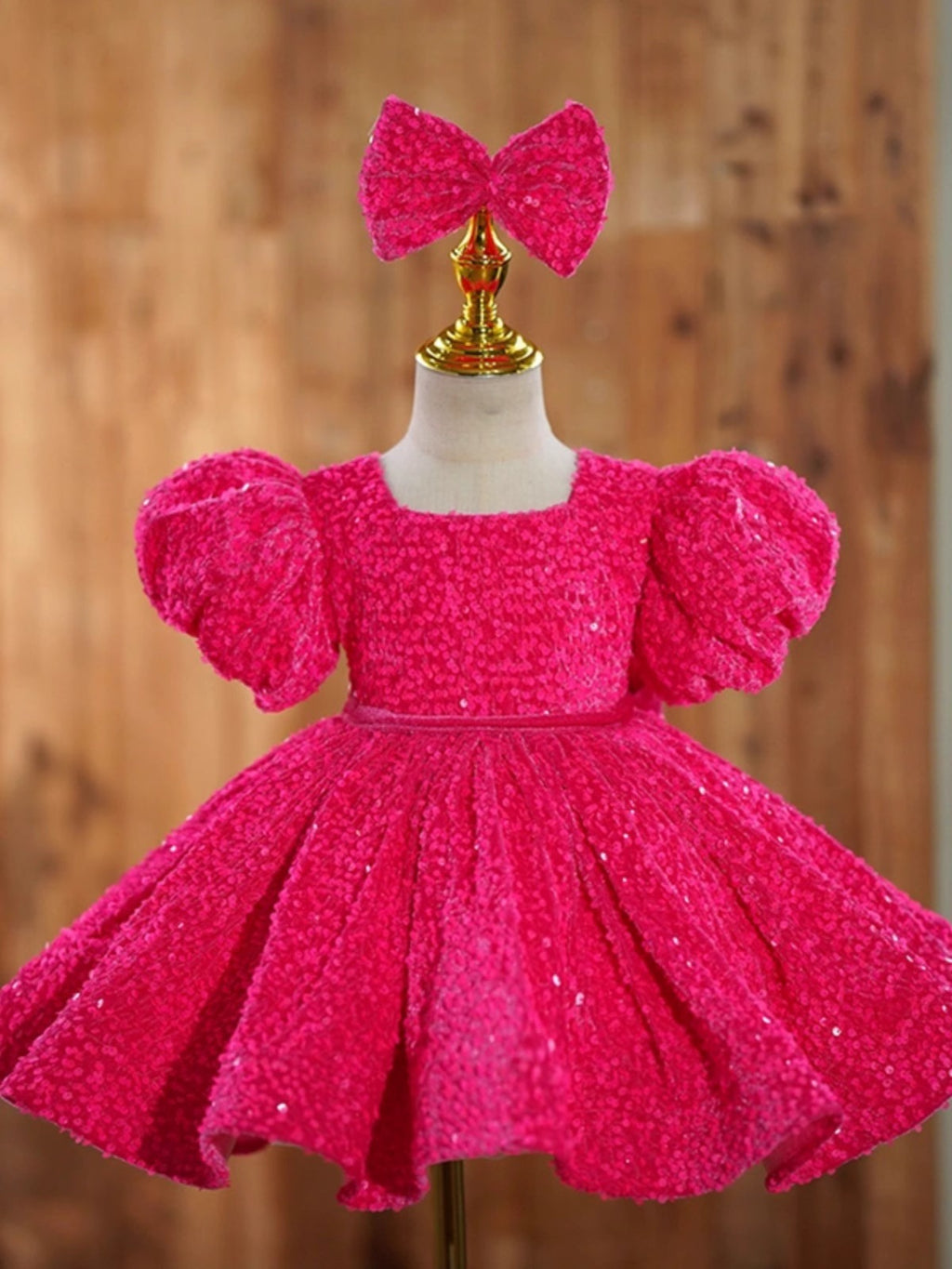 Girls' Rose Pink Flower Girl Dress