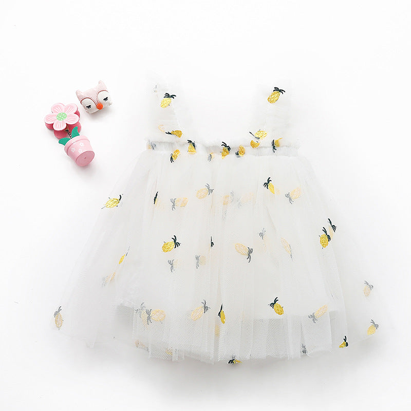 Girls' White Gauze Tutu Dress