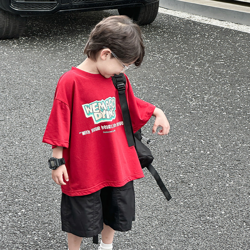 Boys' Red Short-Sleeve Summer Top
