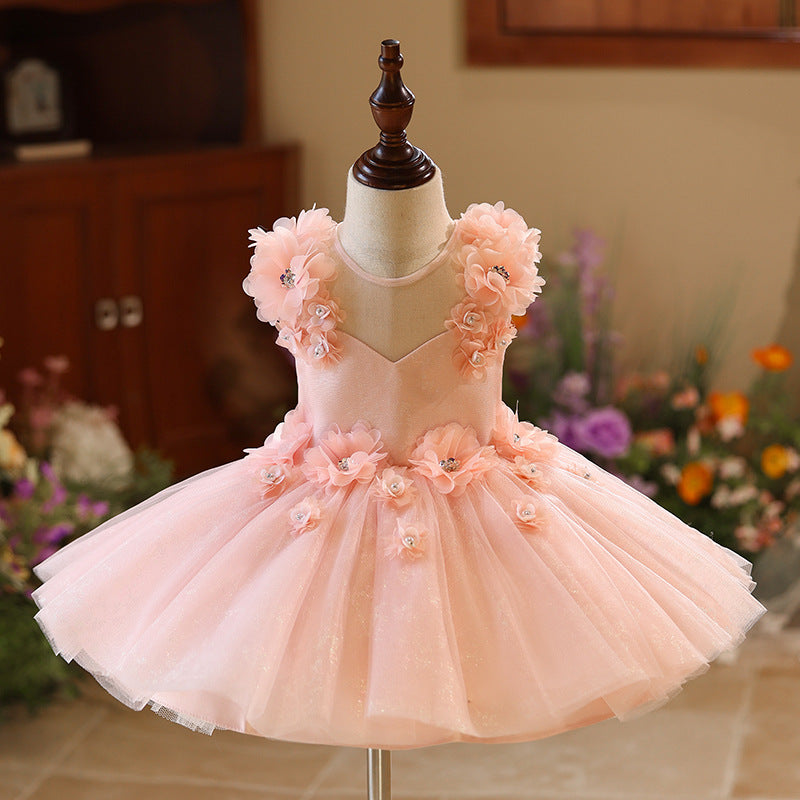 Girls' Pink High-End Princess Dress