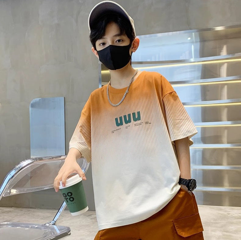 Boys' Letter-Print Short-Sleeve Tee