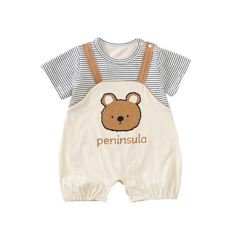 Baby Bear-Print Short-Sleeve Romper