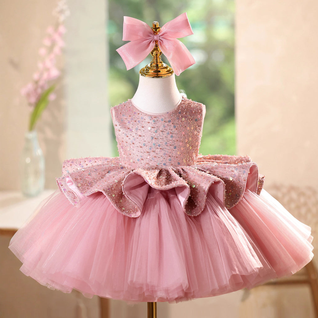 Girls' Pink Flower Girl Dress