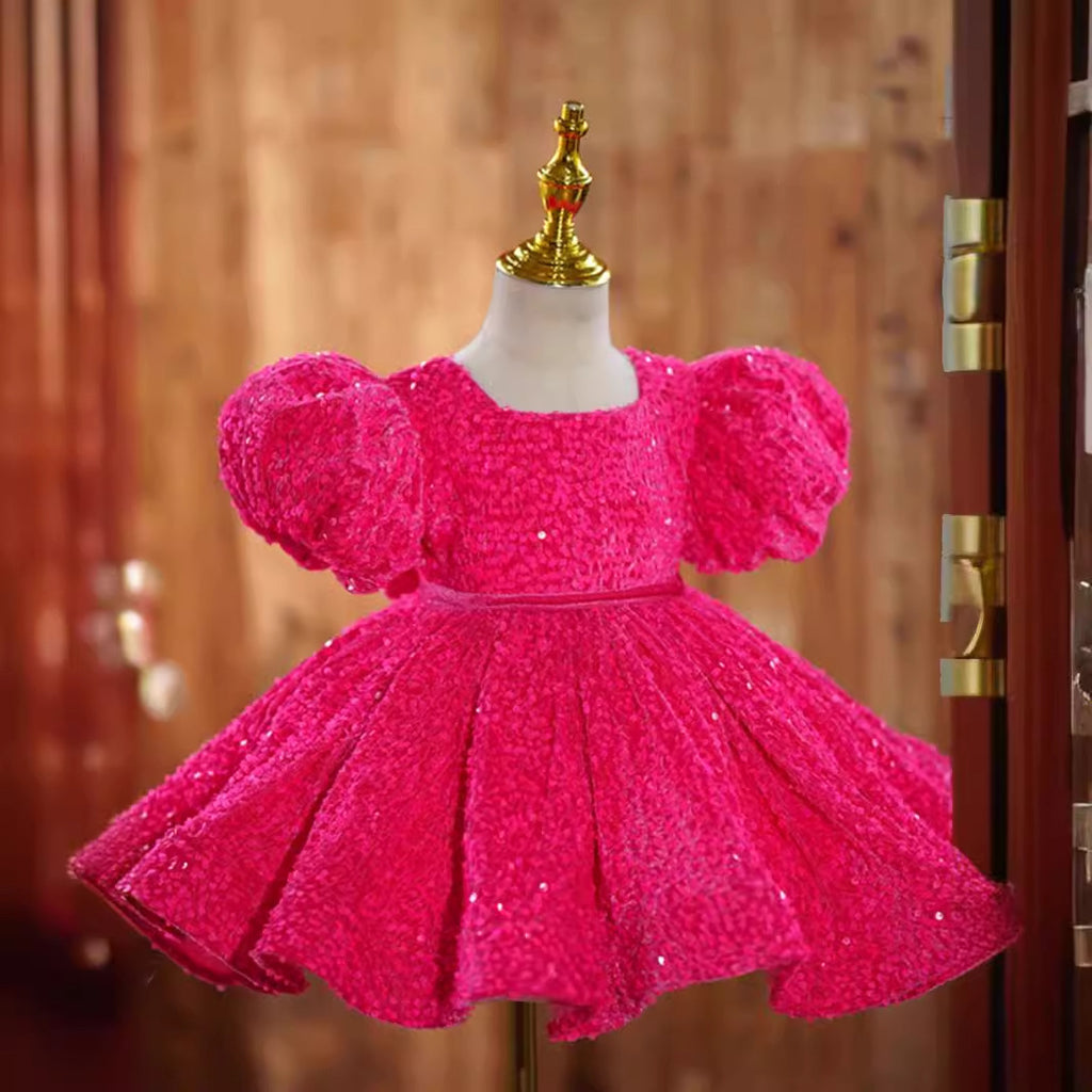 Girls' Rose Pink Flower Girl Dress