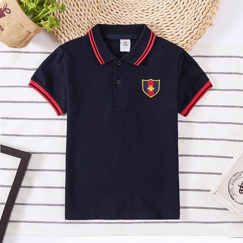 Boys' Lapel Short-Sleeve Top