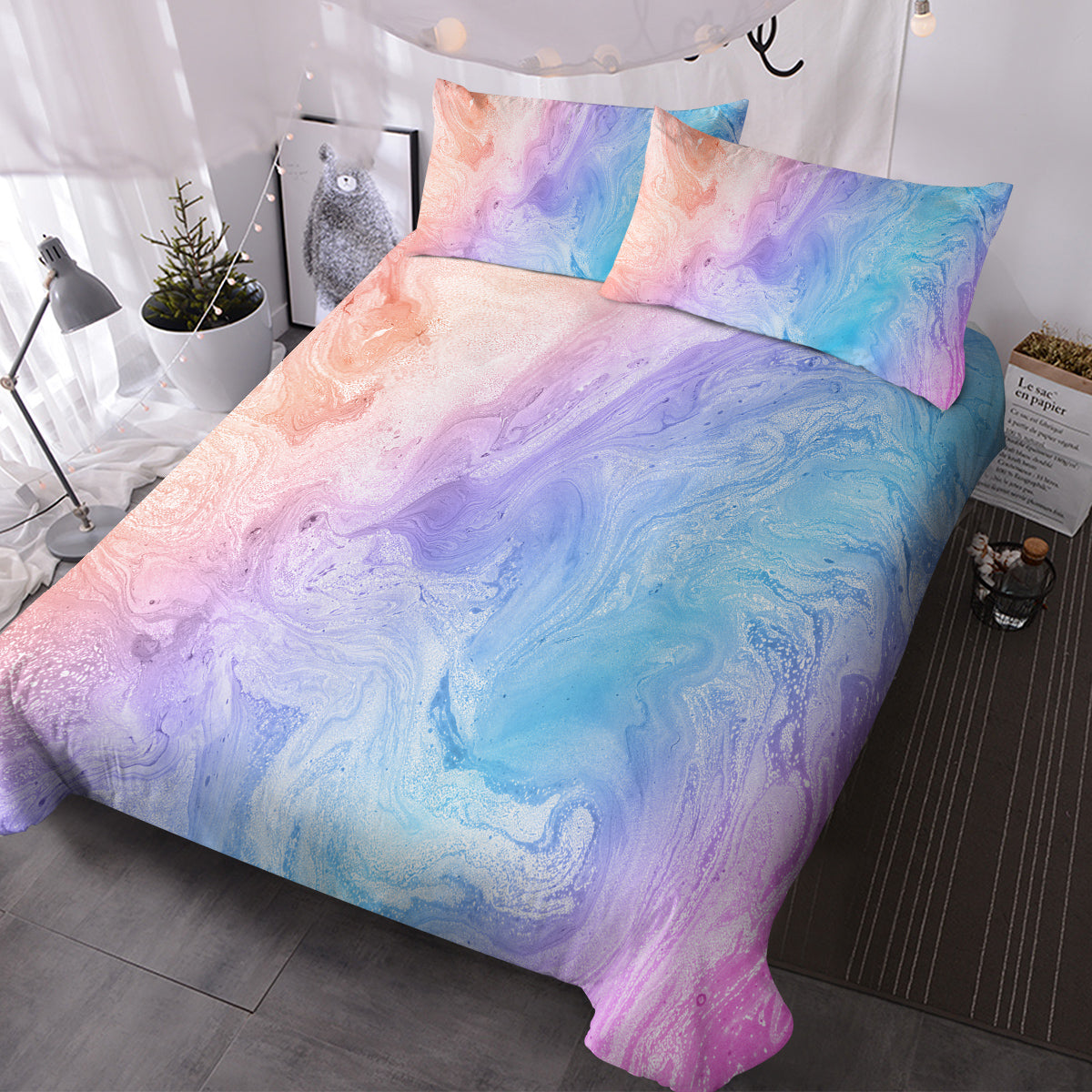 Rainbow Glitter Ombre Duvet Set