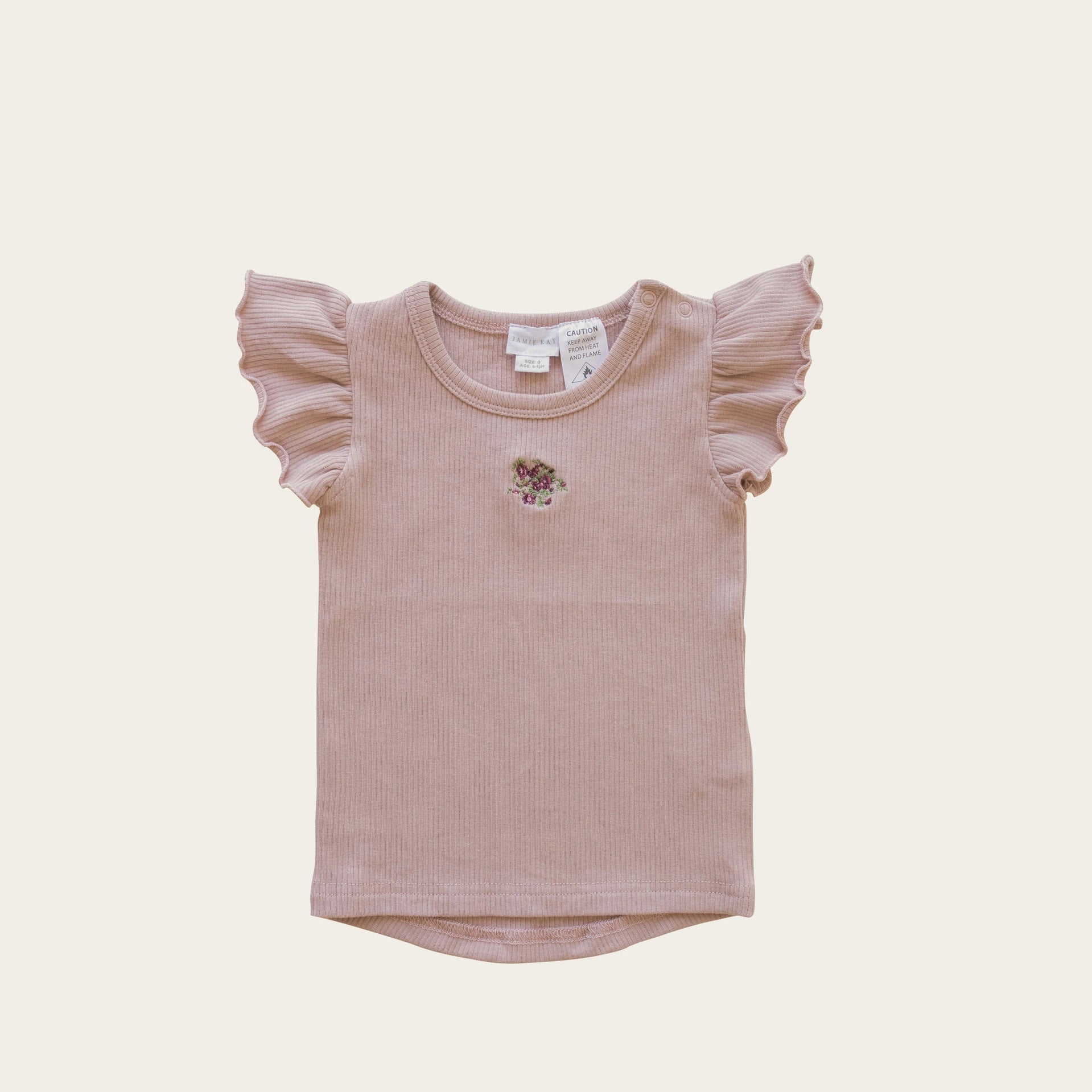 Baby Rose-Gray Embroidered Romper