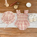 Baby Girl Plaid Romper with Free Hat