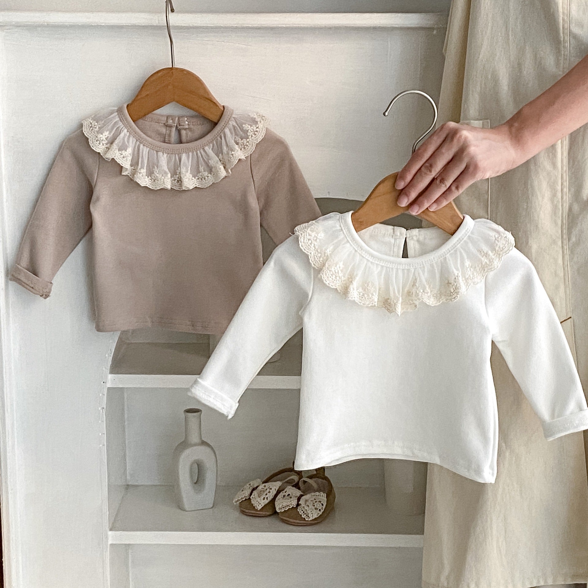 Girls' Lace All-Match Base Top