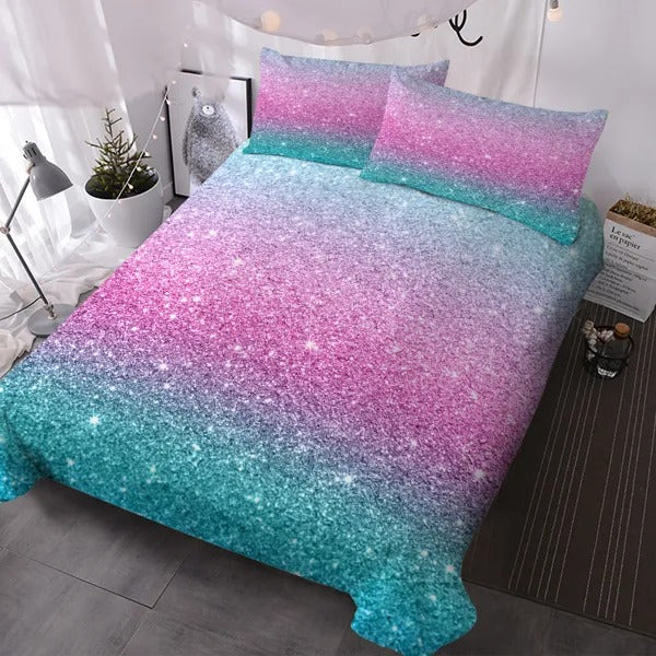 Pastel Glitter Duvet Set (3-Piece)