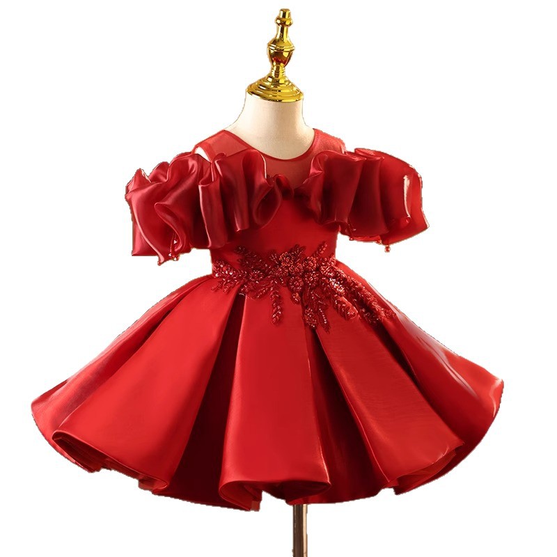 Girls' Red Birthday Princess Dress