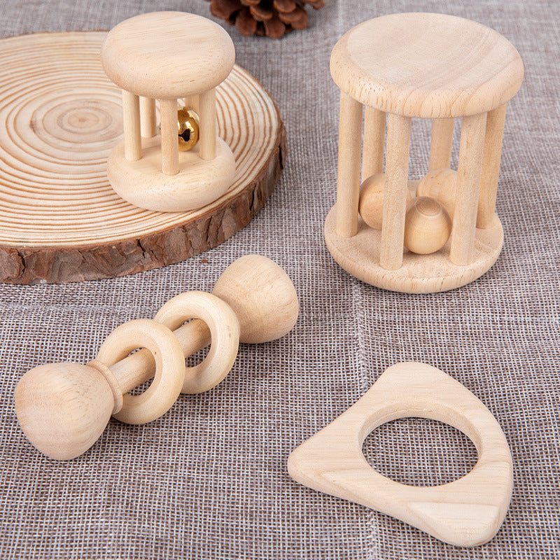 Wooden Rattle Four-piece Educational Toys