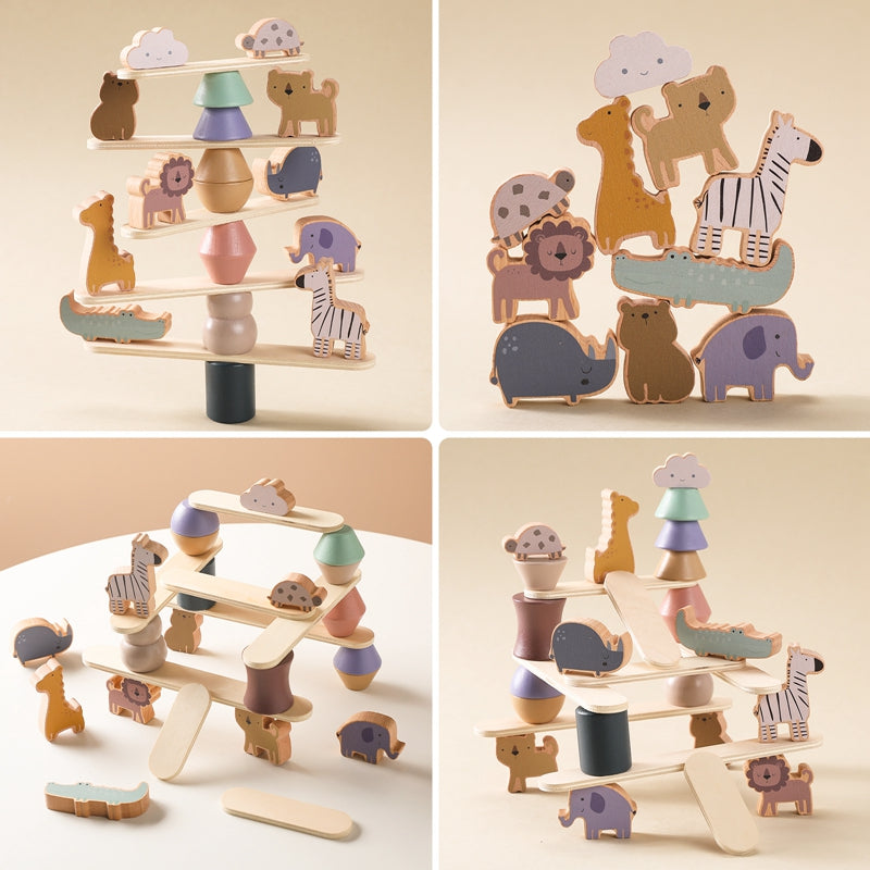 Wooden Animal Stacking Balance Blocks