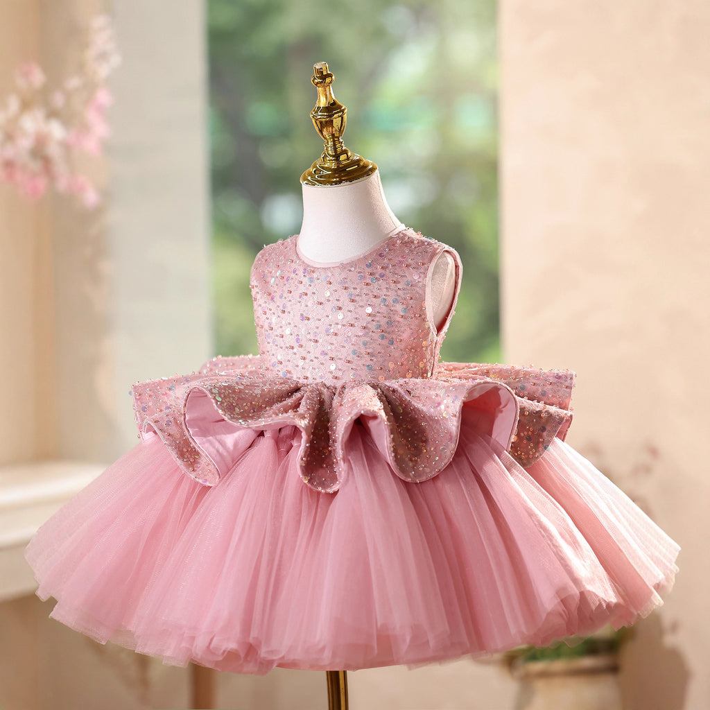 Girls' Pink Flower Girl Dress