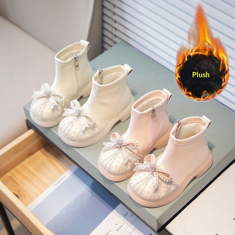 Kids' Rhinestone Soft-Sole Booties